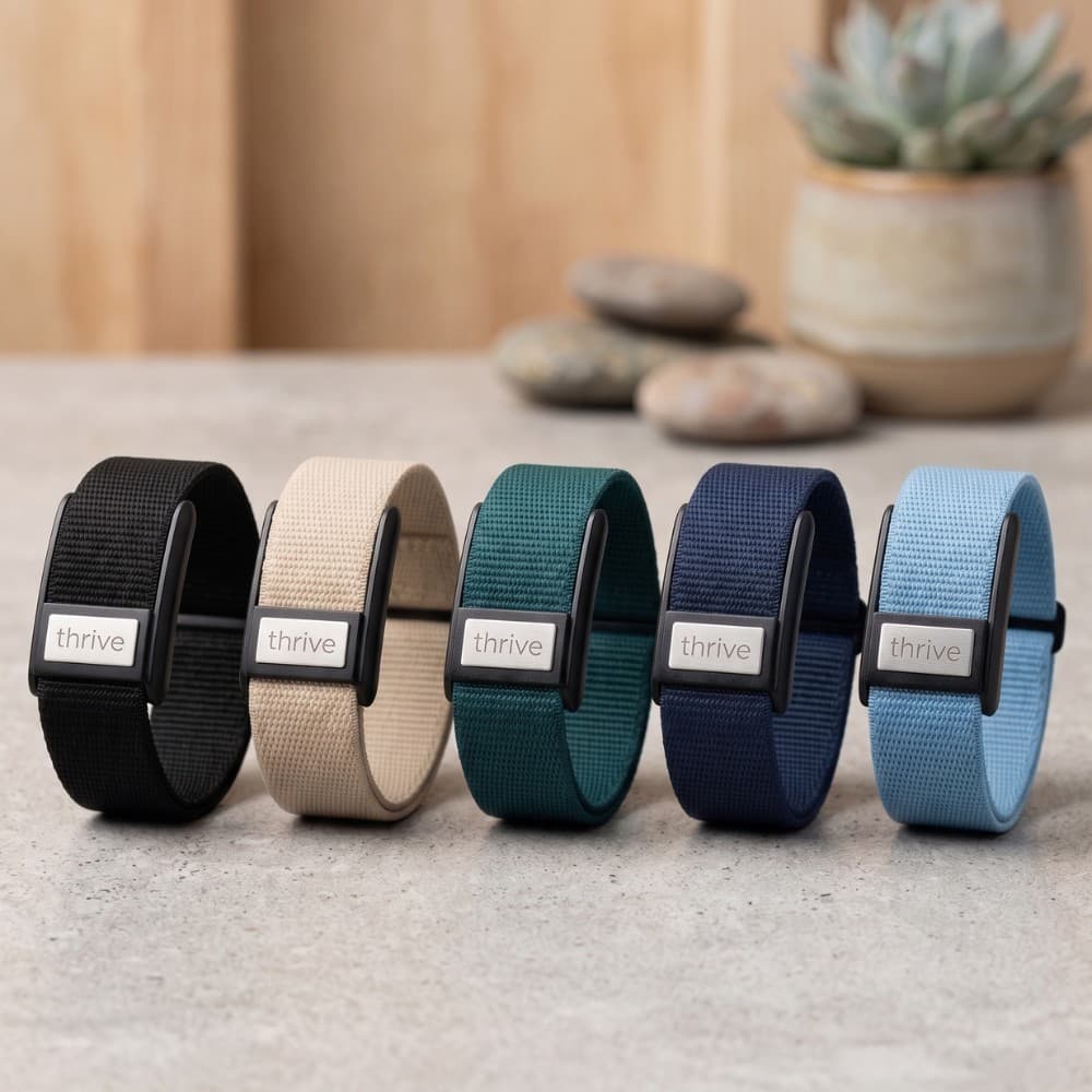 Thrive Band on a gym member's wrist, with the Thrive app nearby